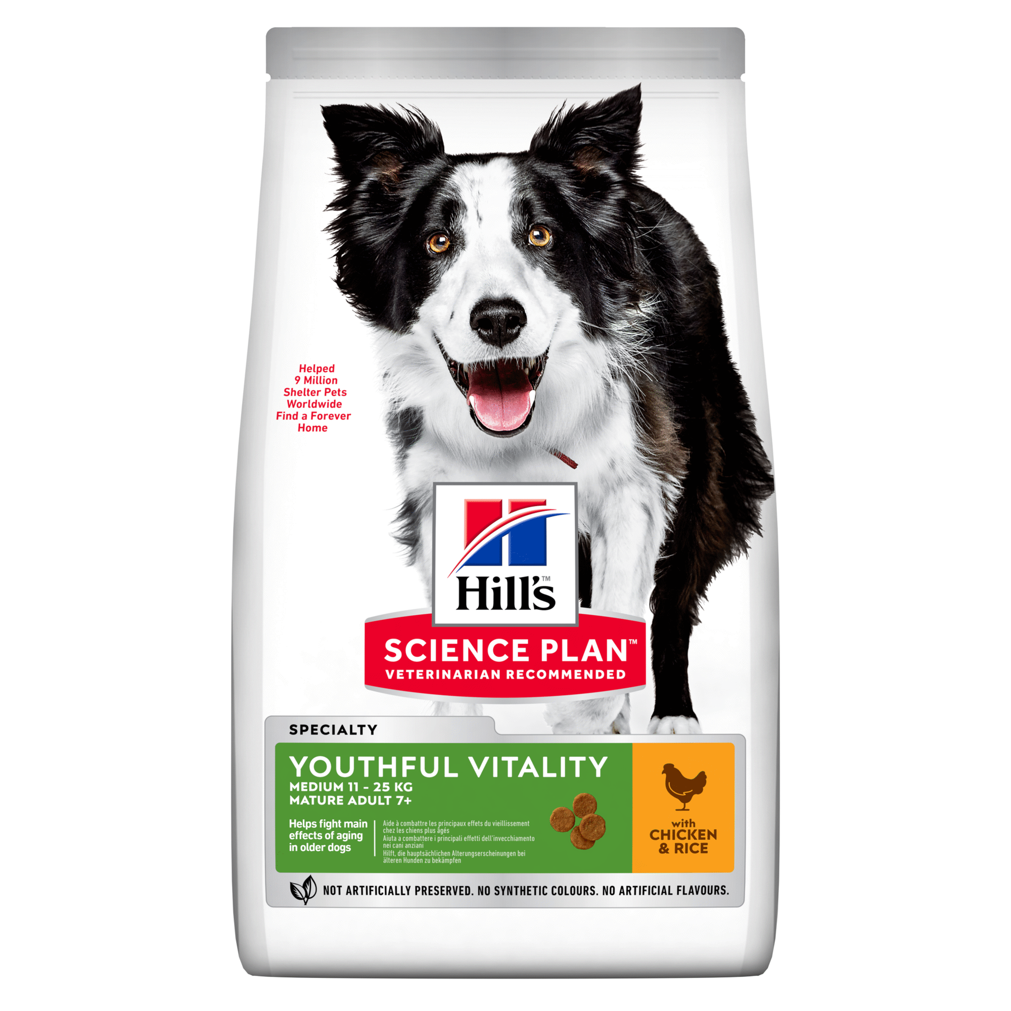 Ração para Cão Adulto Médio Science Plan Vitality 7+ Frango