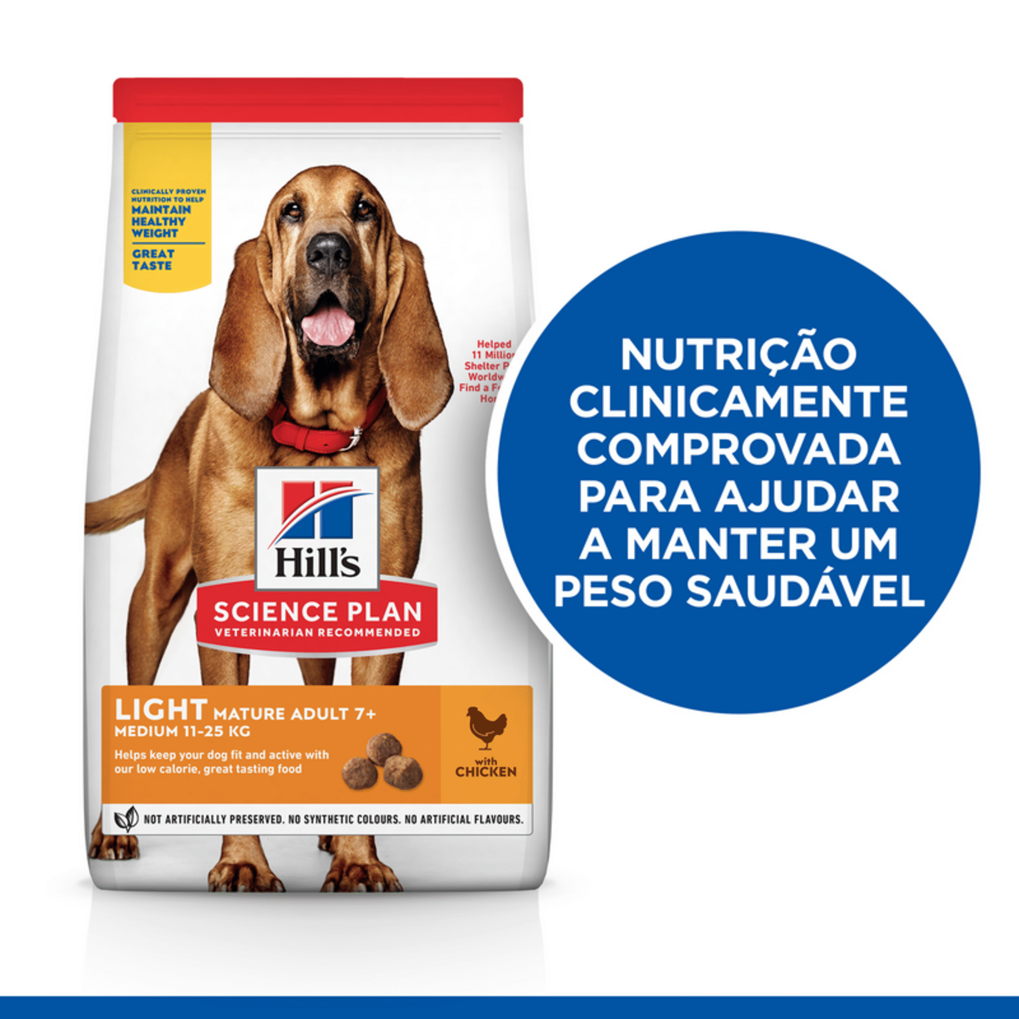 Ração para Cão Adulto Médio Science Plan Light Maturo 7+ Frango