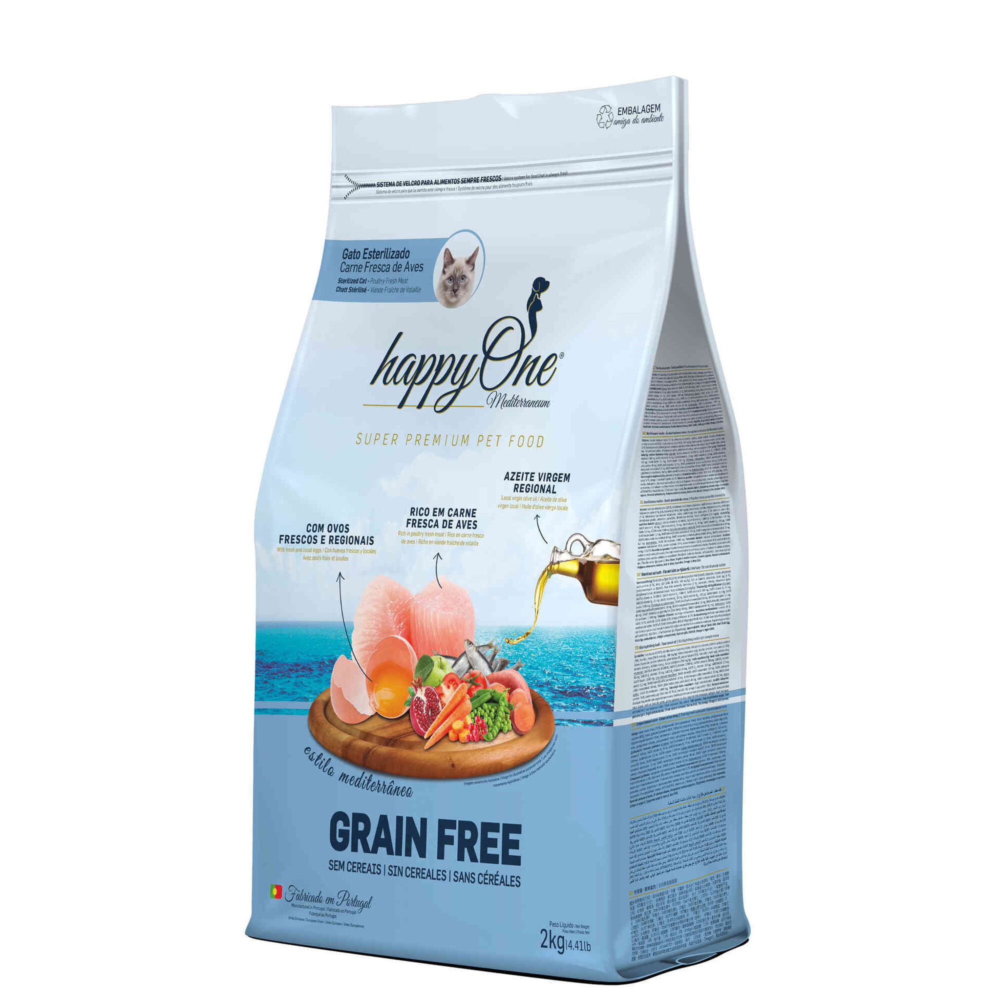 Ração para Gato Adulto Esterilizado Sem Cereais Aves