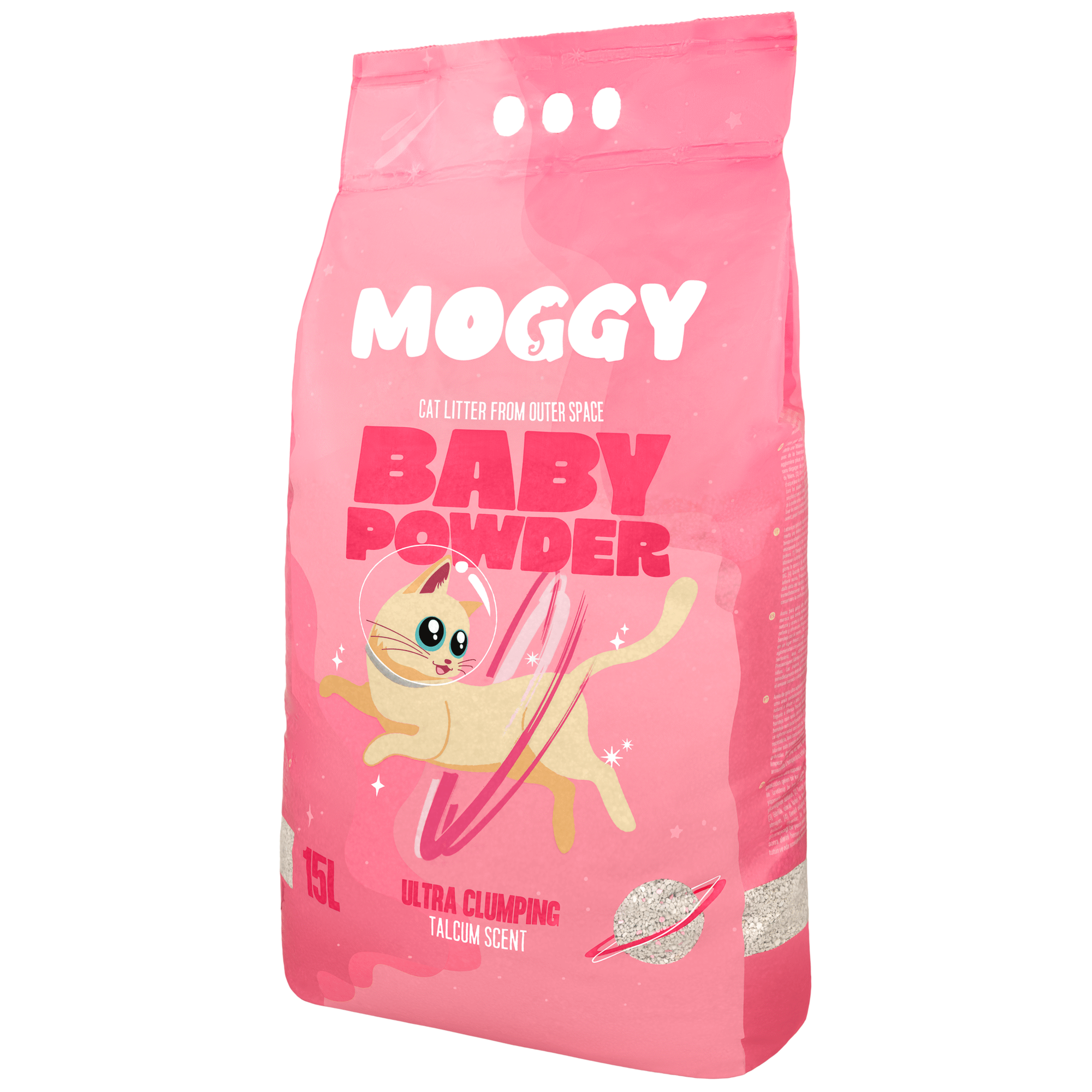 Areia Absorvente Aglomerante Baby Powder Moggy