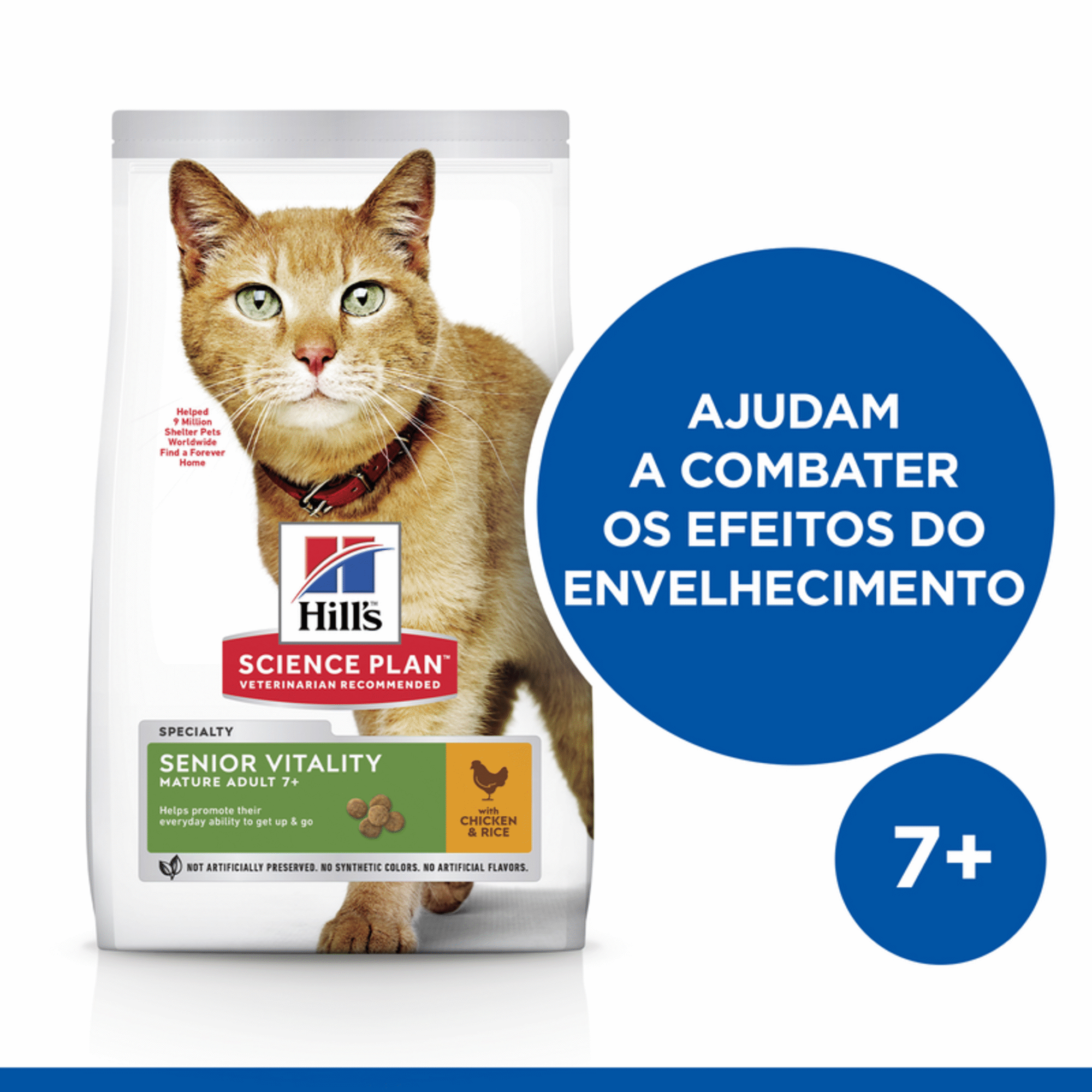 Ração para Gato Adulto Science Plan Vitality 7+ Frango