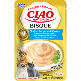 Comida H&uacute;mida para Gato Adulto Bisque Frango e Queijo Ciao