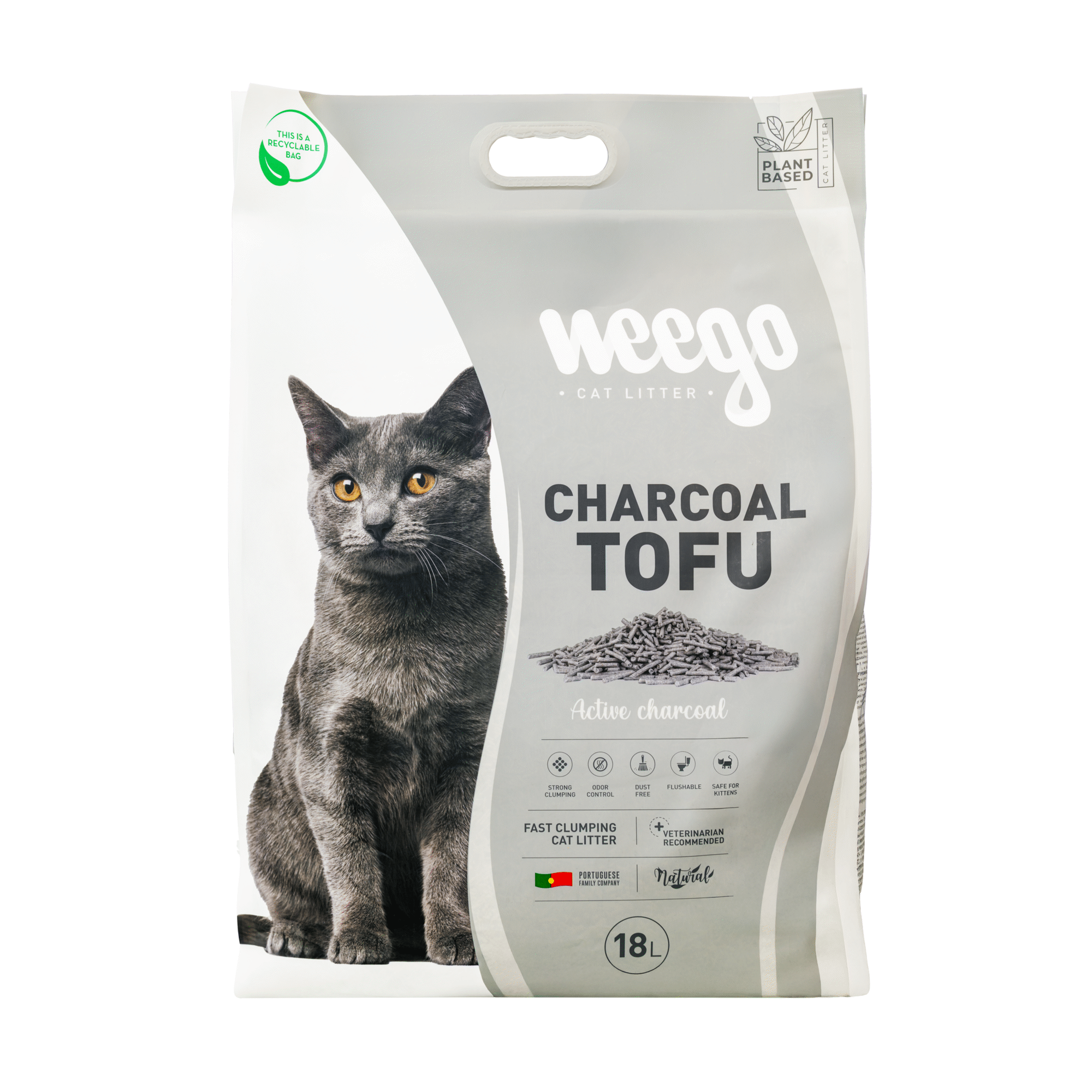 Areia Aglomerante Tofu Carv&atilde;o Weego