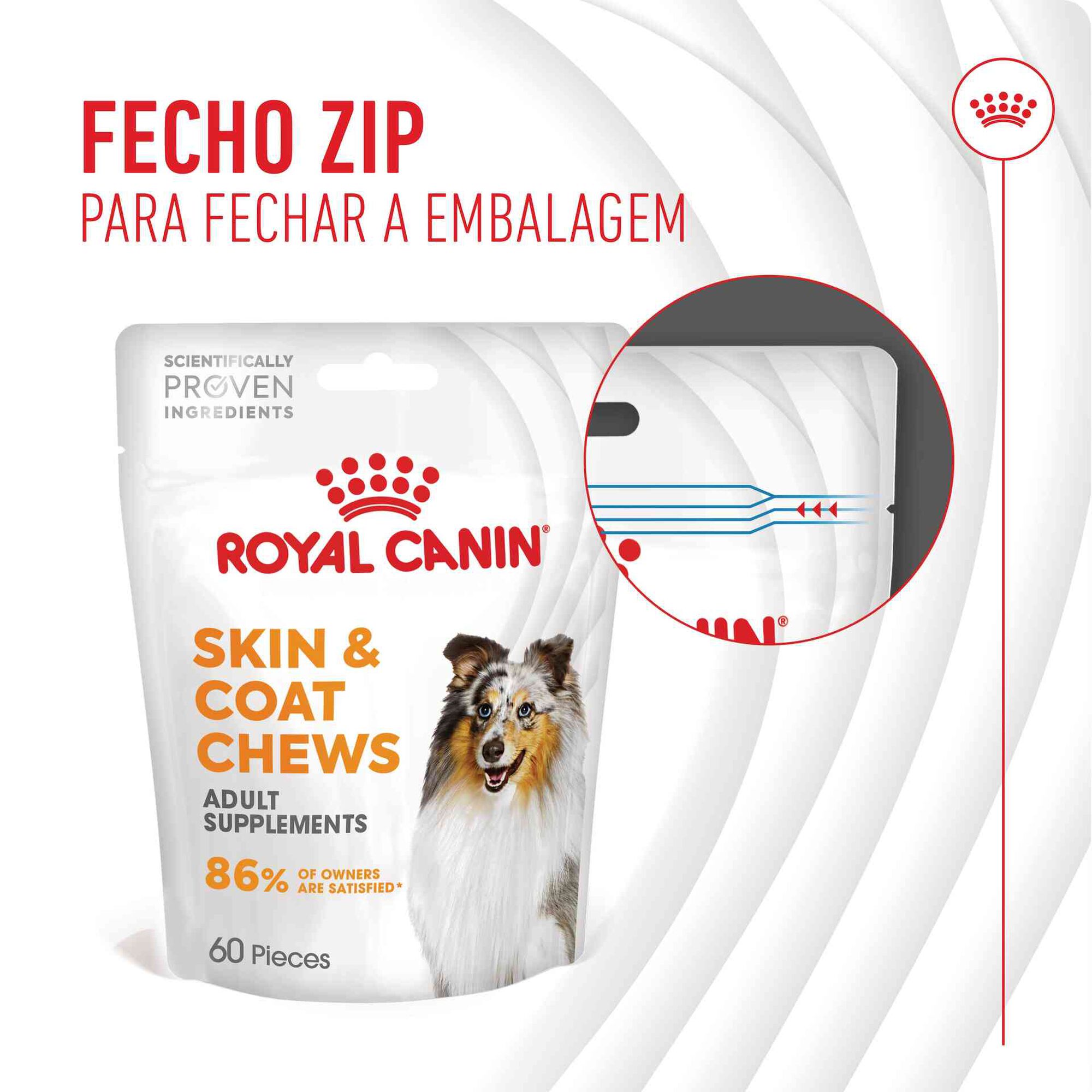 Suplemento Snack para Cão Adulto Skin&Coat Chews