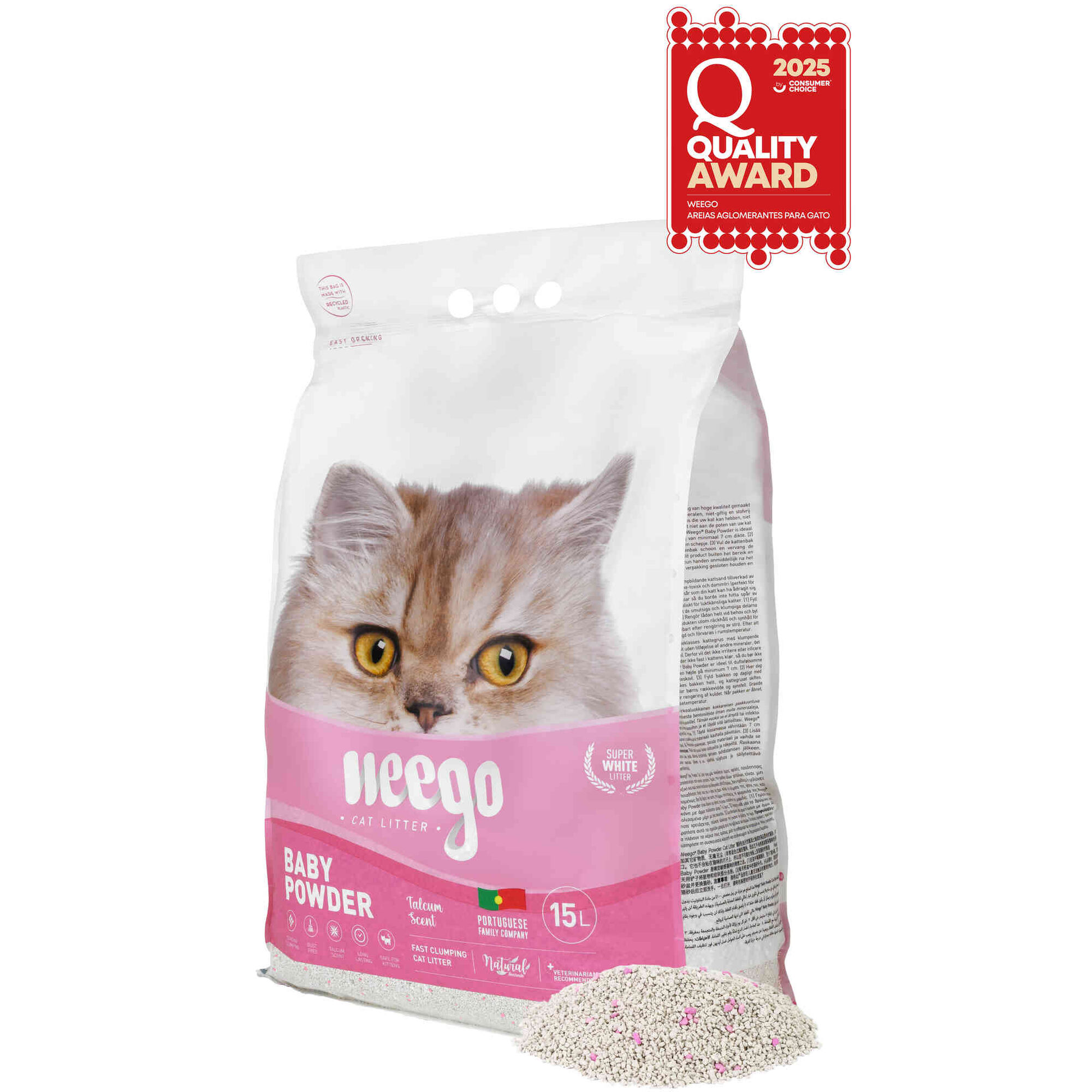 Areia Aglomerante Bentonite Natural Baby Powder