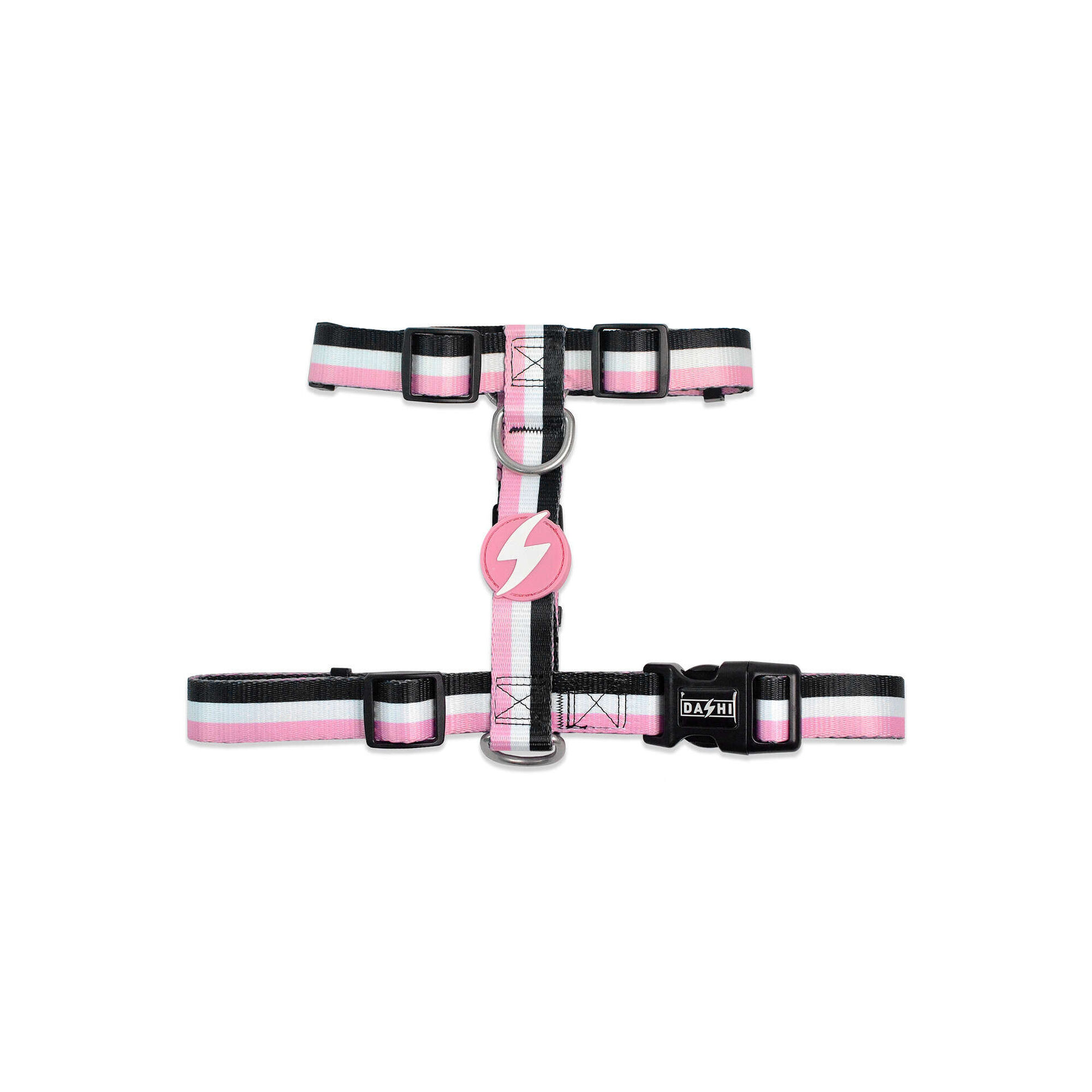 Arnês para Cão Stripes3 Rosa e Preto S