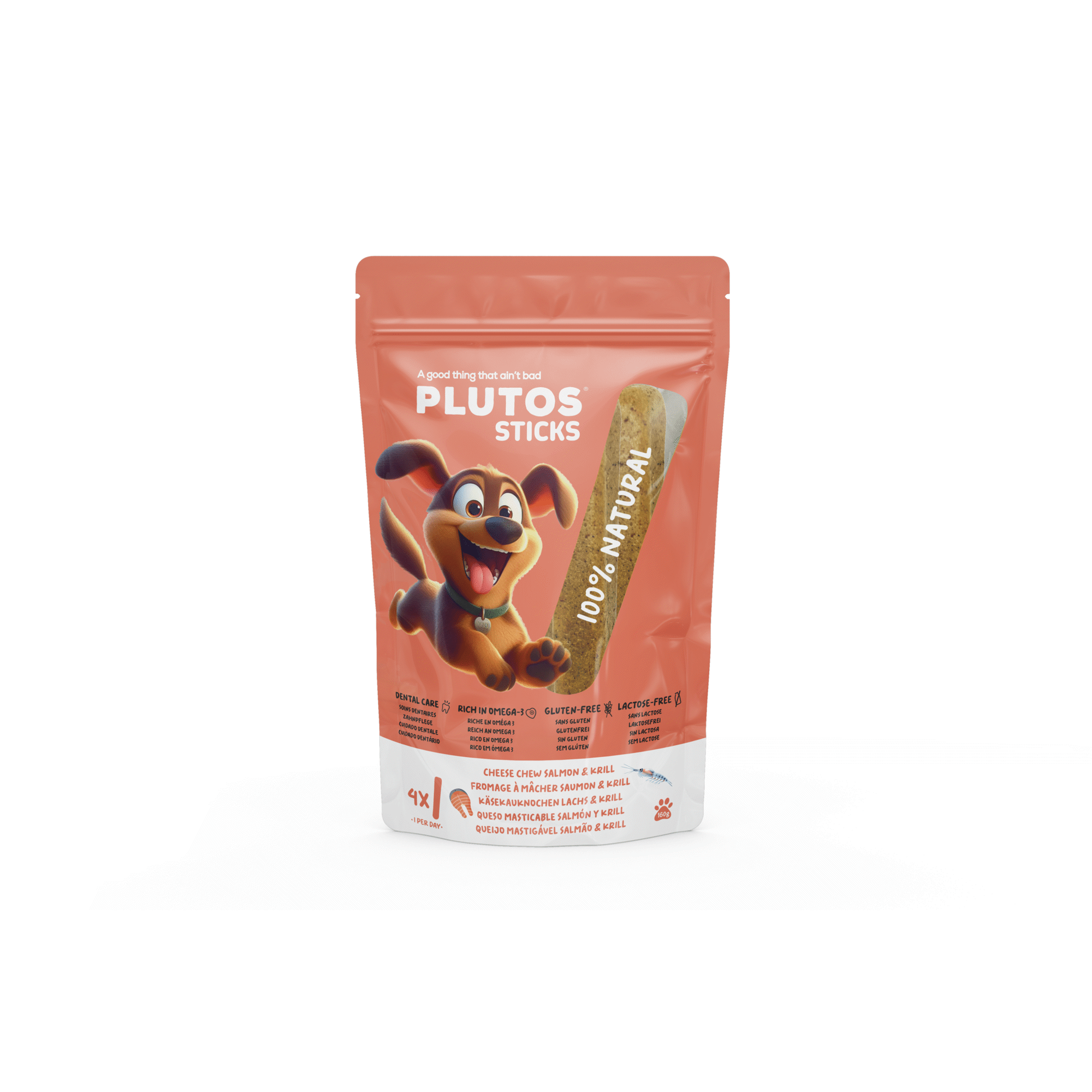Snack para Cão Adulto Plutos Sticks Salmão e Queijo