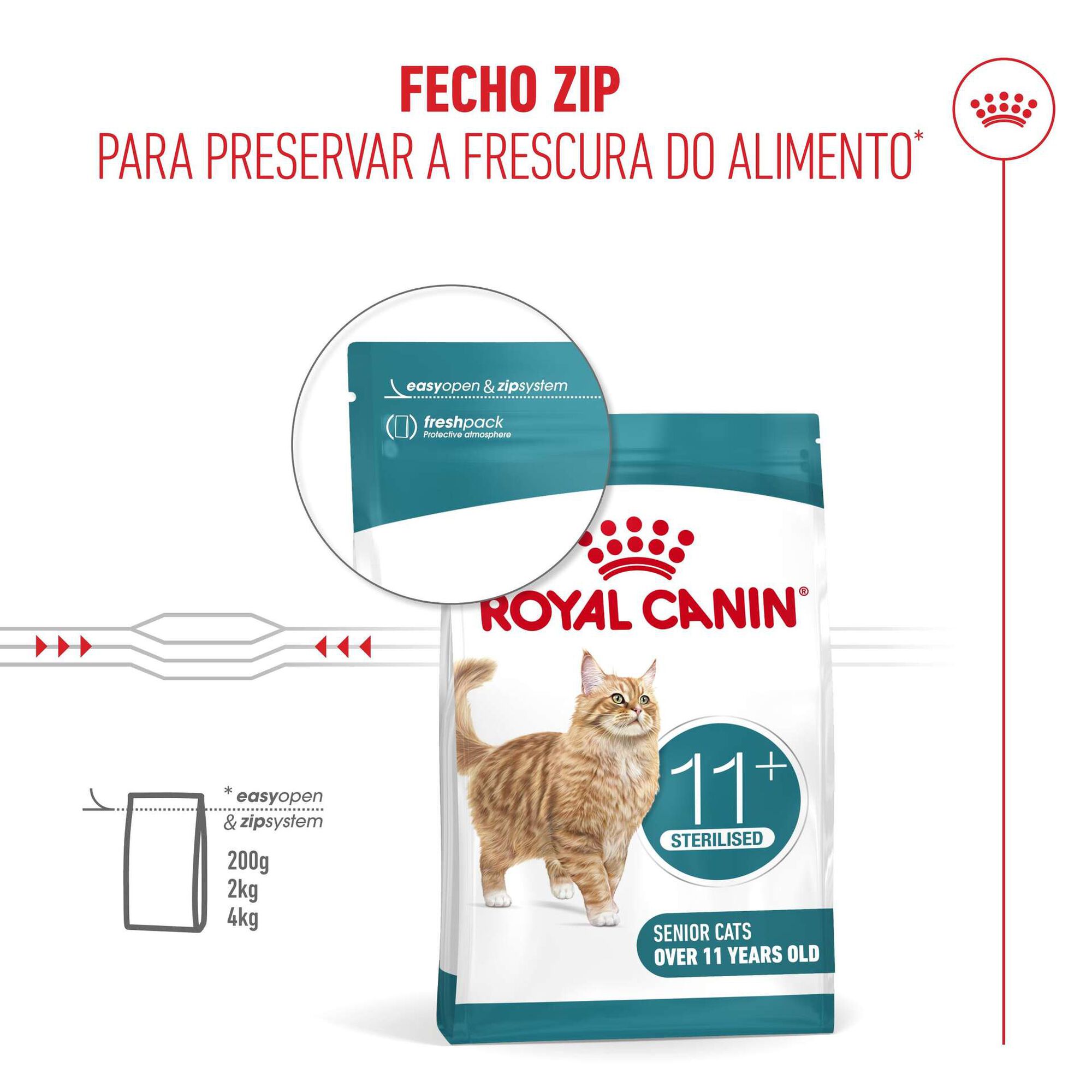Ração para Gato Sénior Esterilizado Ageing+11