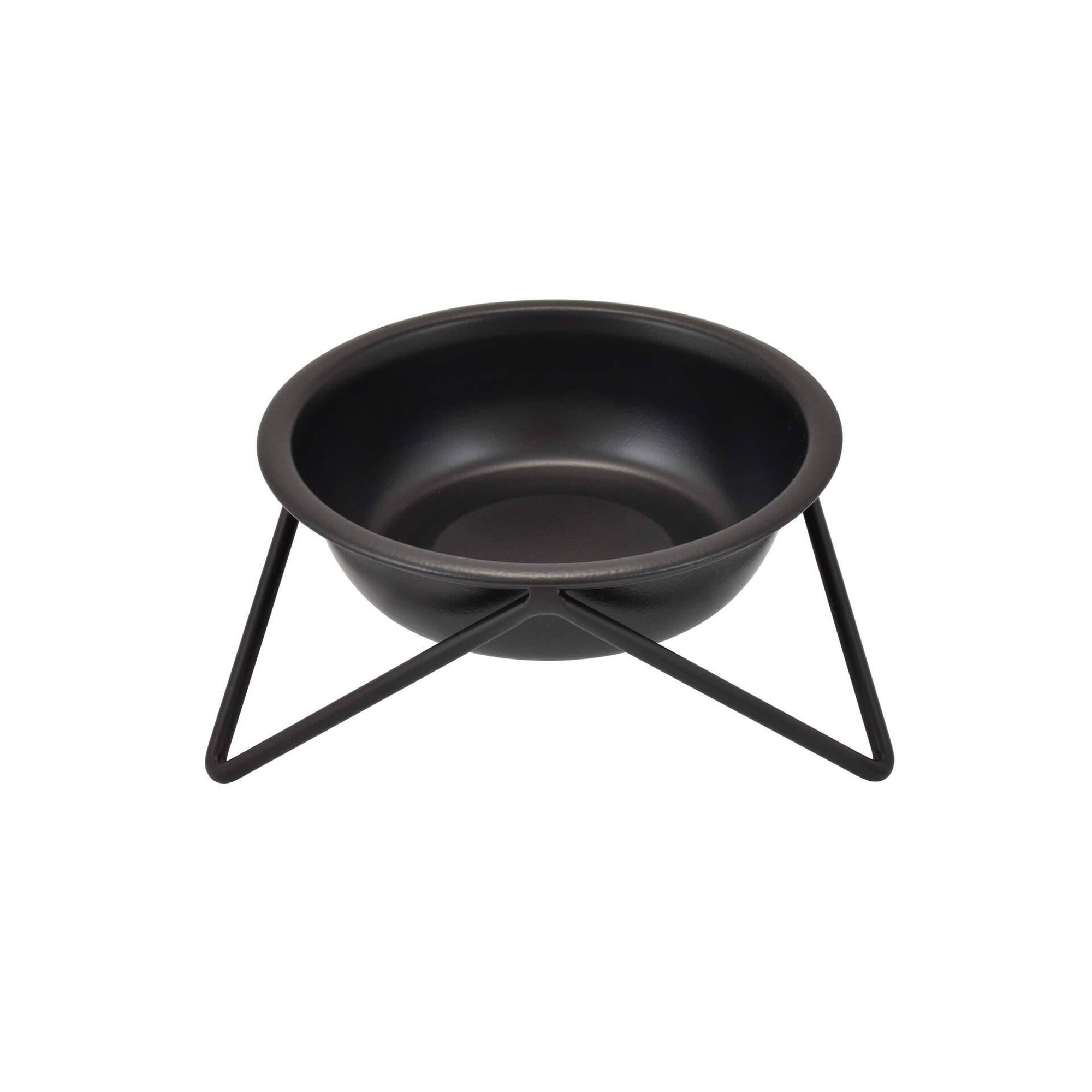 Comedouro Inox Grafite com Suporte