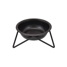 Comedouro Inox Grafite com Suporte