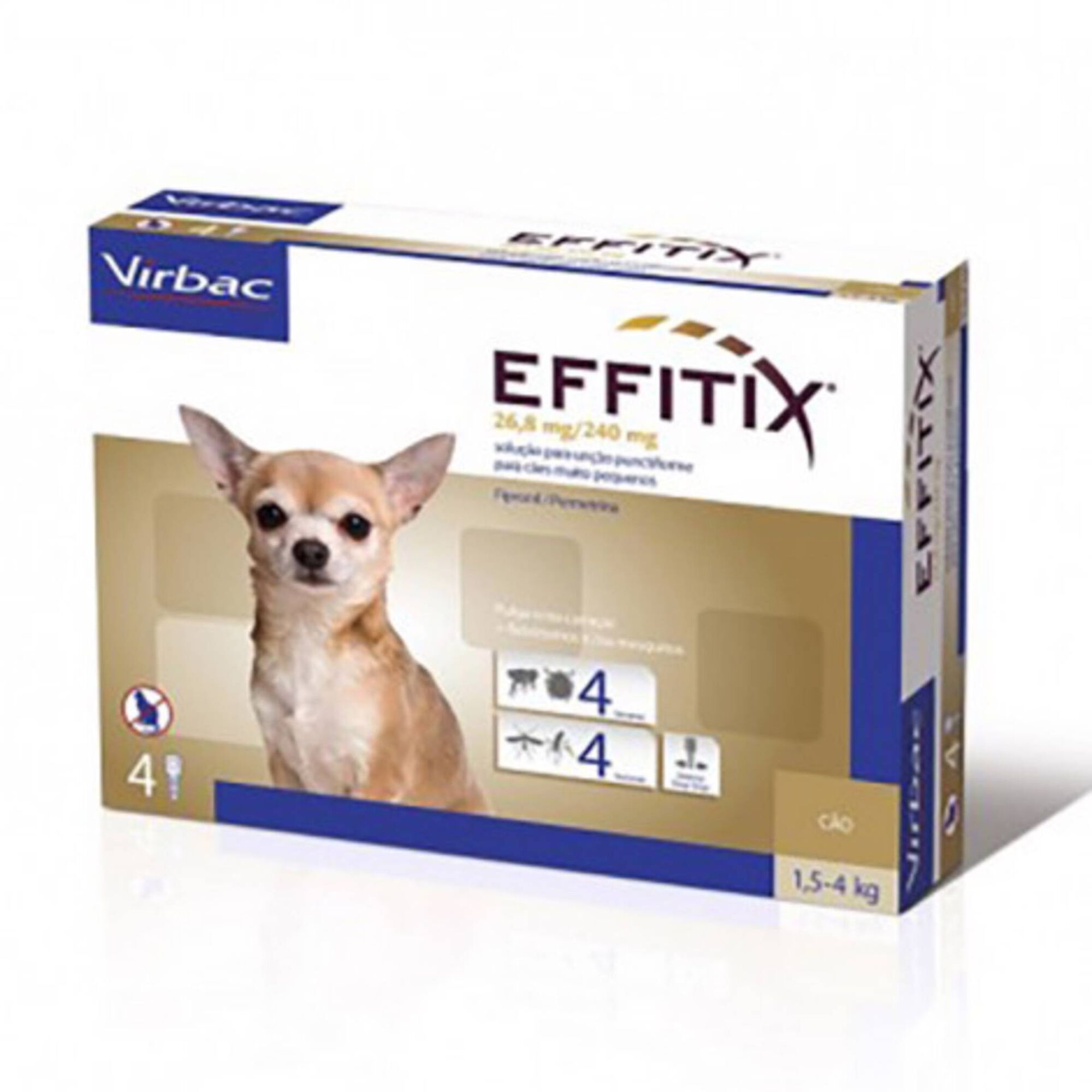 Pipeta Antiparasitária para Cão Effitix Castanho XS