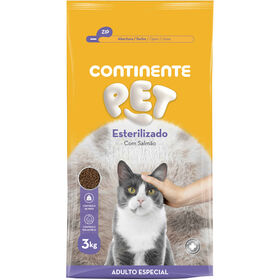 Ra&ccedil;&atilde;o para Gato Adulto Esterilizado Salm&atilde;o Continente Pet
