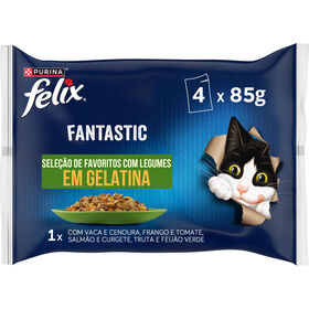 Comida Húmida para Gato Adulto Fantastic Seleção Legumes em Gelatina Comida Húmida para Gato Adulto Fantastic Seleção Legumes em Gelatina