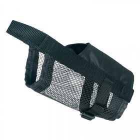 Açaime para Cão Ajustável com Rede Nylon Preto 24-34 cm