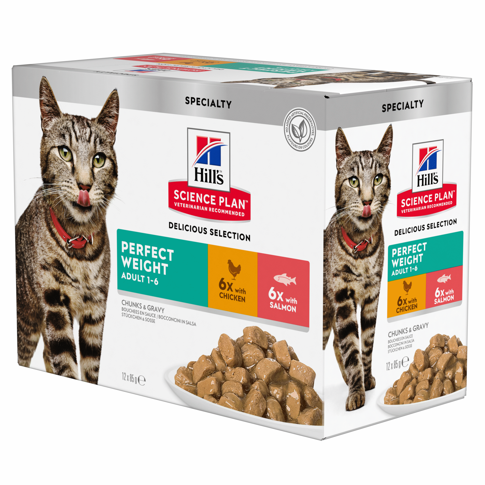 Comida Húmida para Gato Adulto Science Plan Perfect Weight Frango e Salmão