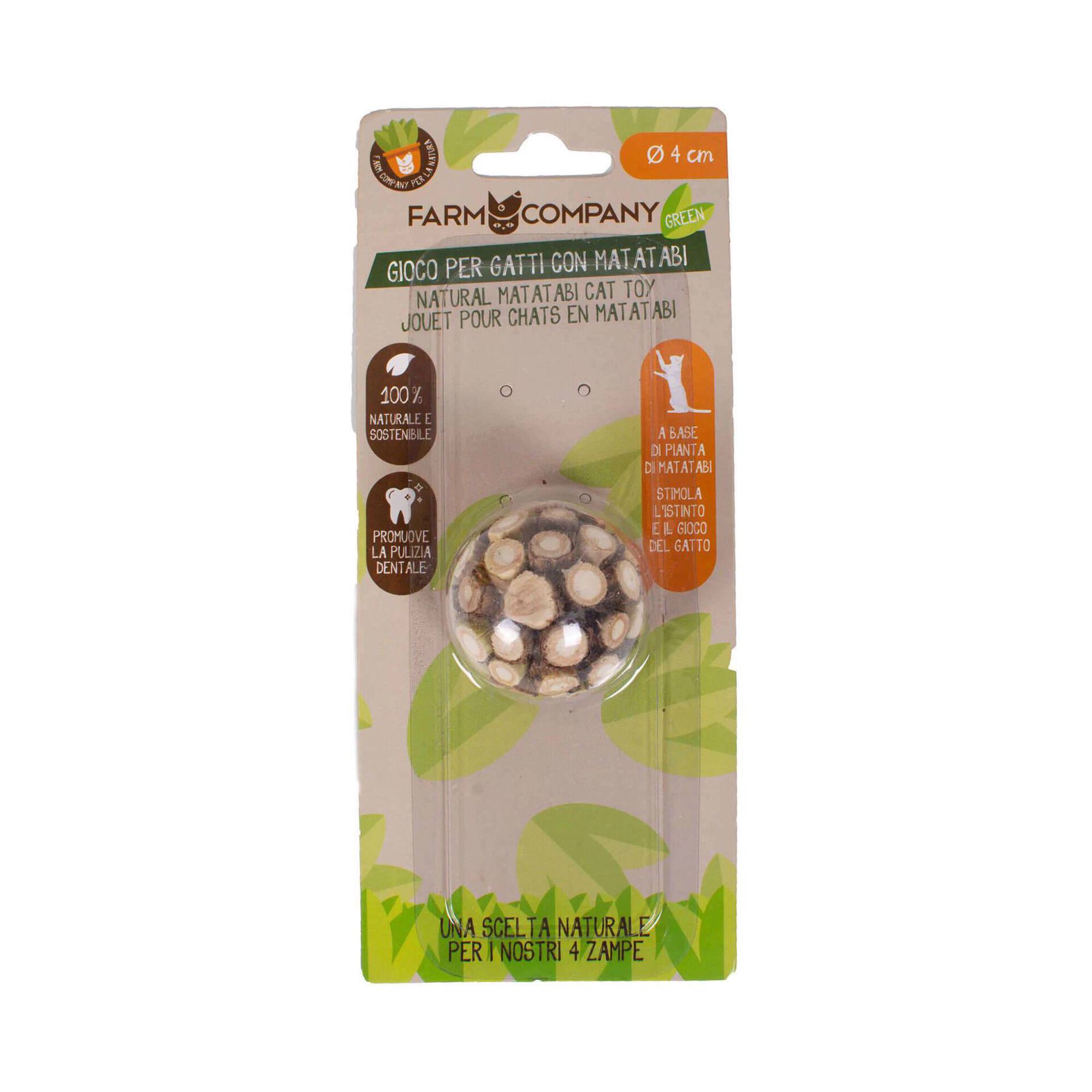 Brinquedo para Gato Bola com Matatabi Natural 4 cm