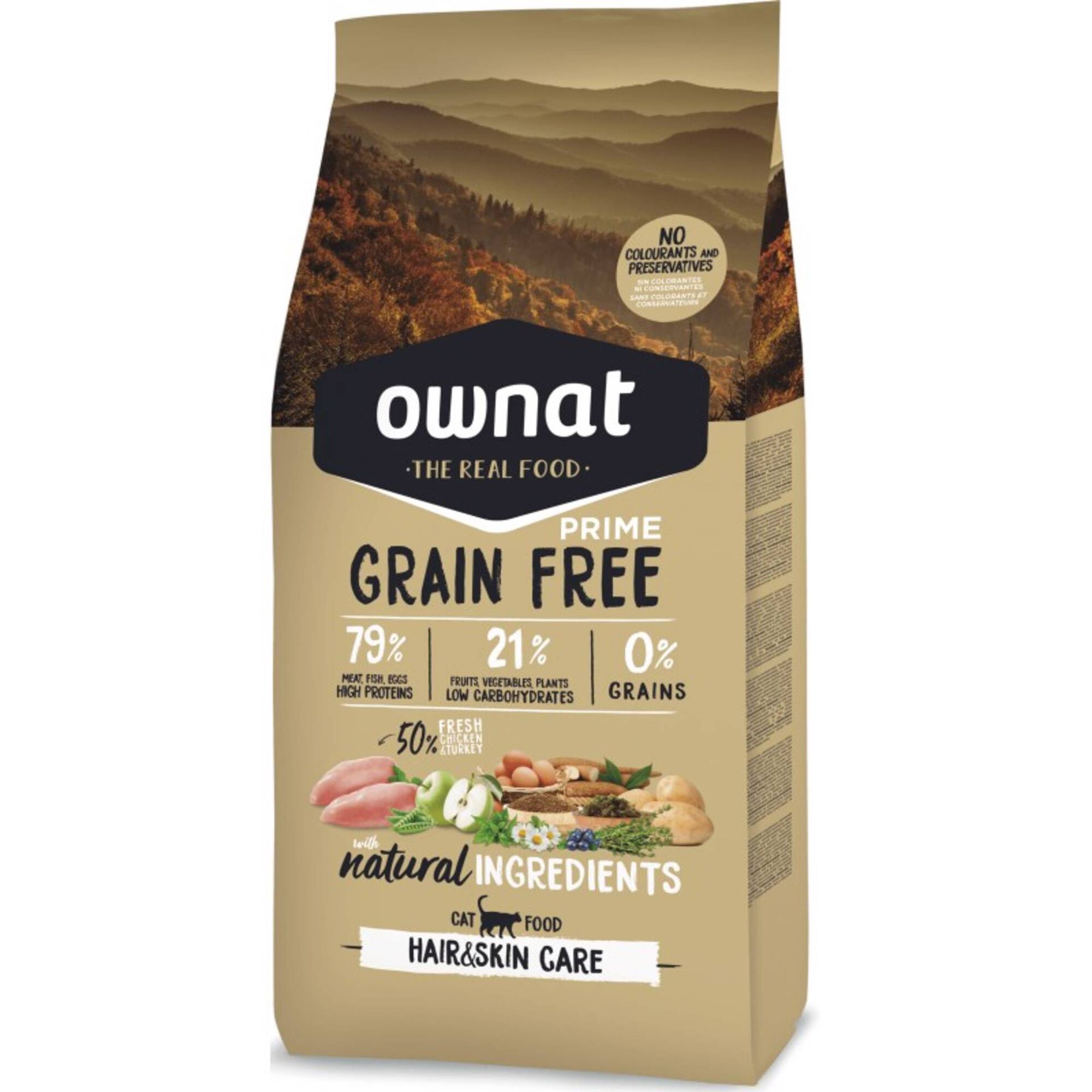 Ração para Gato Prime Grain Free Pelo e Pele