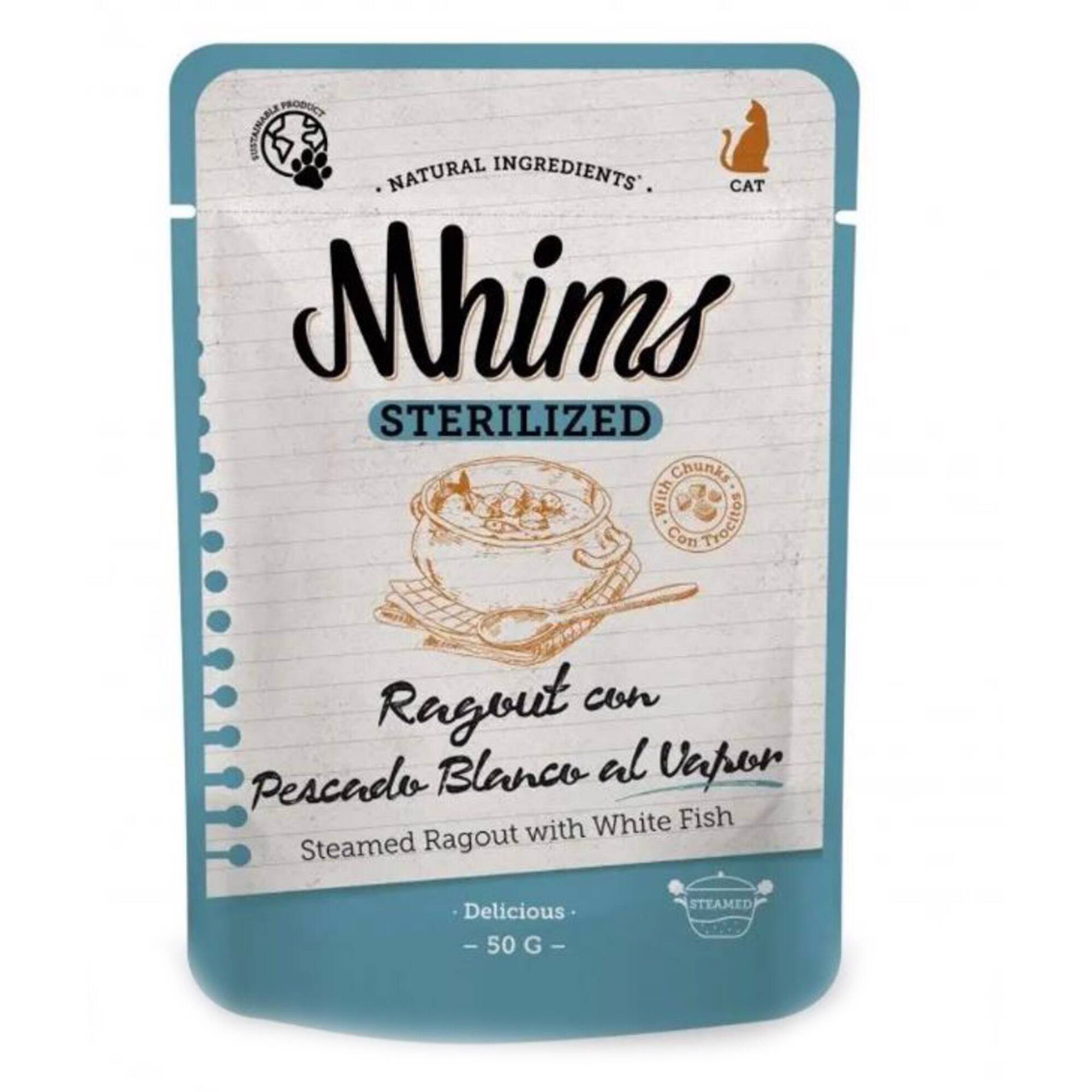 Comida Húmida para Gato Adulto Esterilizado Ragout Pescada Branca