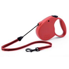 Trela para Cão Raças Pequenas Extensível Vermelha 5 m