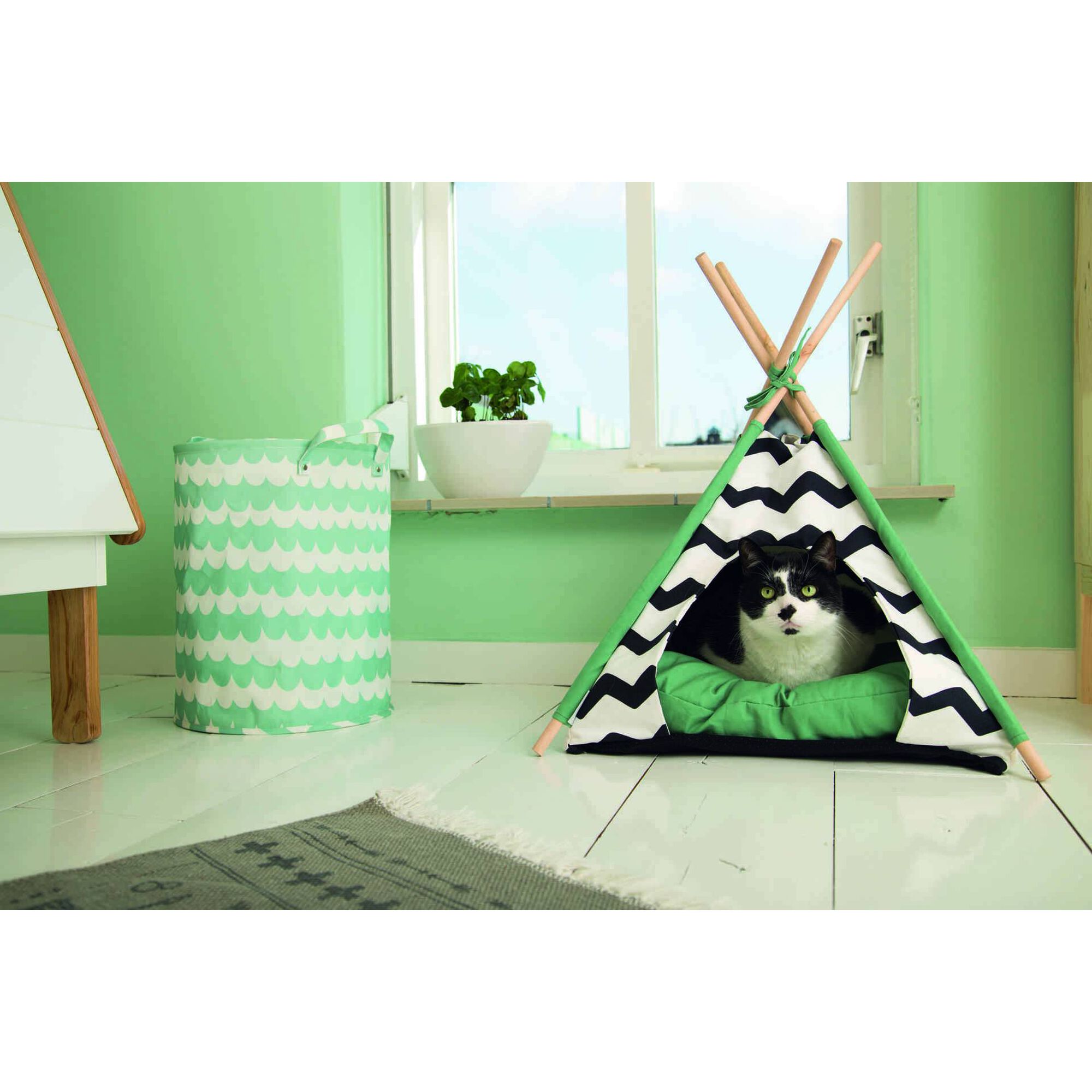 Tenda para Gato Kiono Preto/Branco 50x50x80 cm