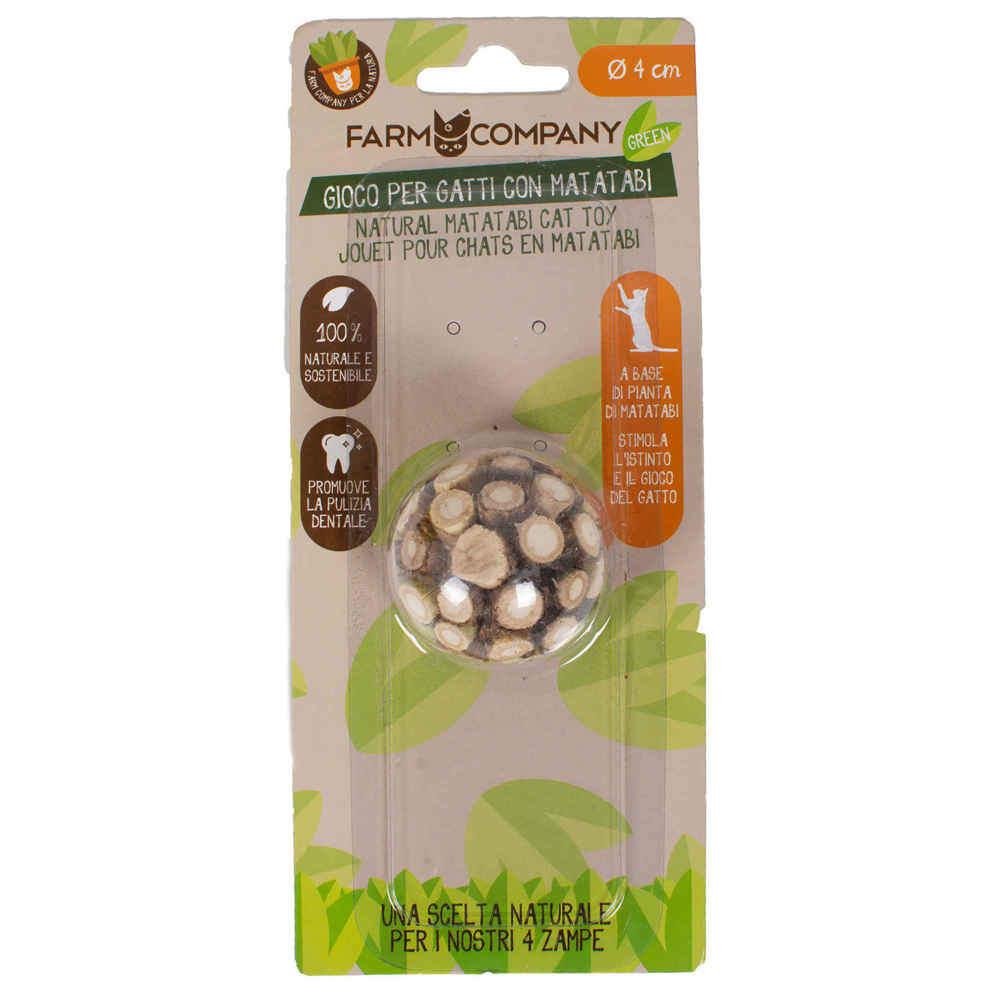 Brinquedo para Gato Bola com Matatabi Natural 4 cm