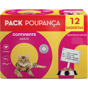 Comida Húmida para Gato Adulto Pedaços em Molho Saquetas Pack Poupança Comida Húmida para Gato Adulto Pedaços em Molho Saquetas Pack Poupança