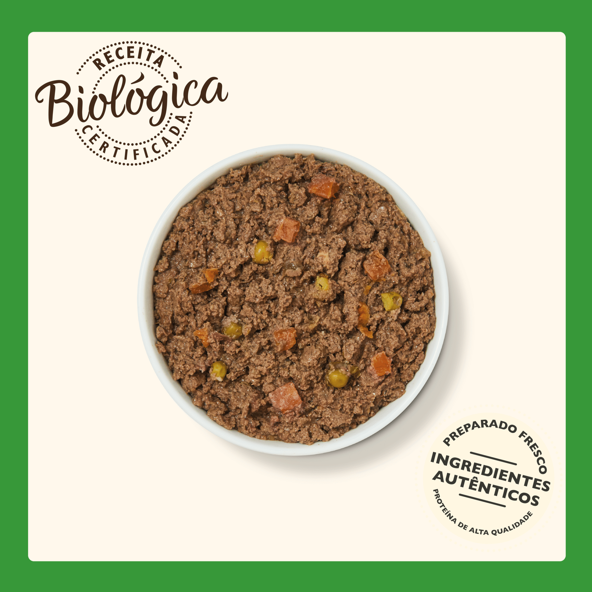 Comida Húmida para Cão Organic Cordeiro com Cenouras e Ervilhas