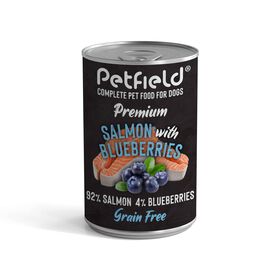 Comida H&uacute;mida para C&atilde;o Salm&atilde;o e Mirtilos