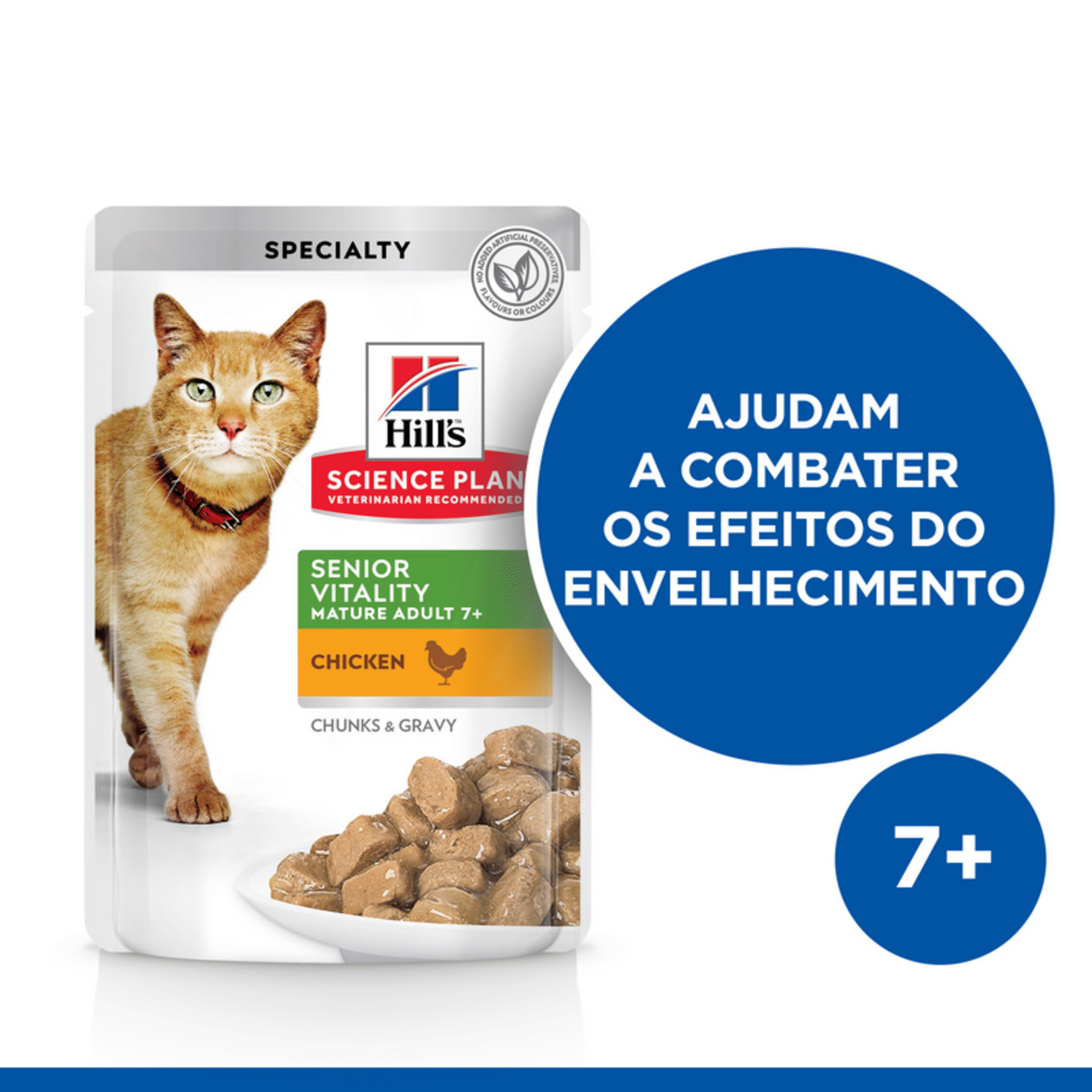 Ração para Gato Adulto Science Plan Vitality 7+ Frango