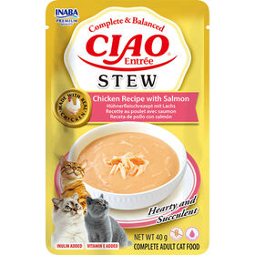 Comida H&uacute;mida para Gato Adulto Stew Frango e Salm&atilde;o Ciao