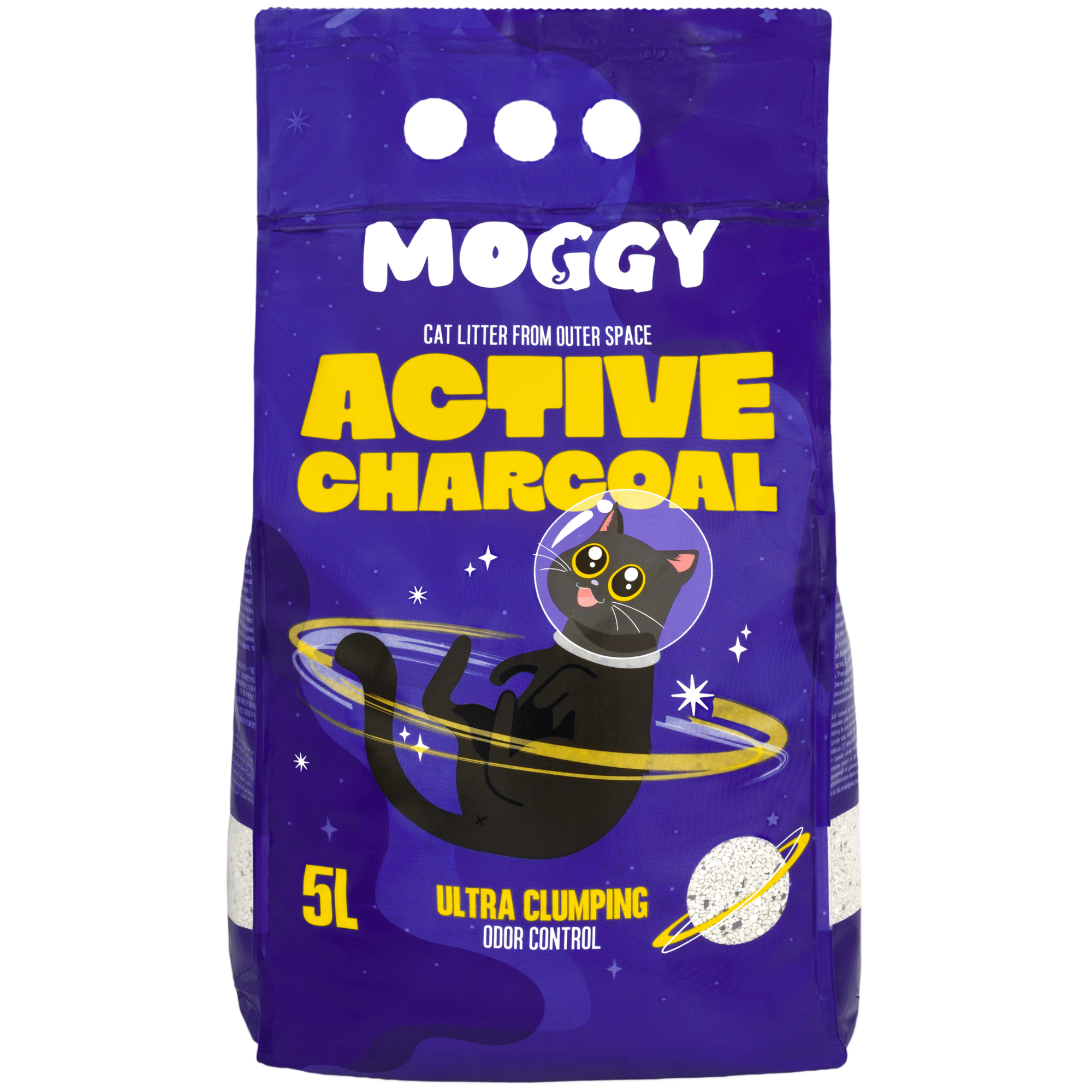 Areia Absorvente Aglomerante Active Charcoal Moggy