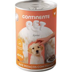 Comida H&uacute;mida para C&atilde;o J&uacute;nior Pat&eacute; Frango Continente Pet