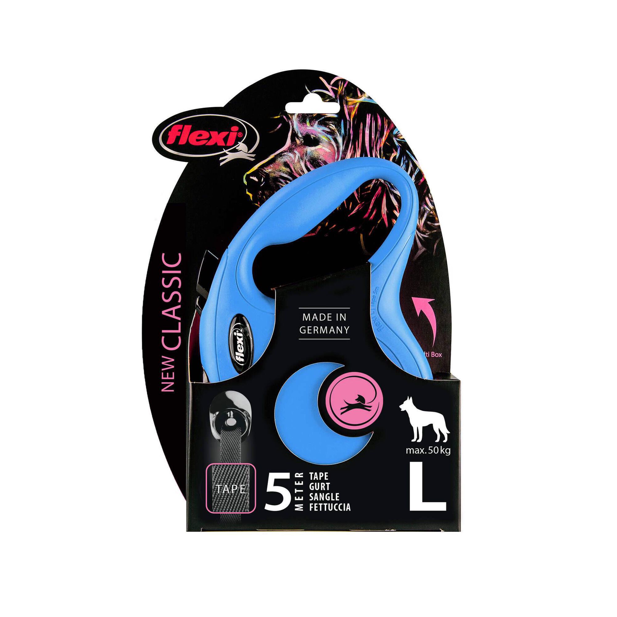 Trela para C&atilde;o New Classic Azul Tape L