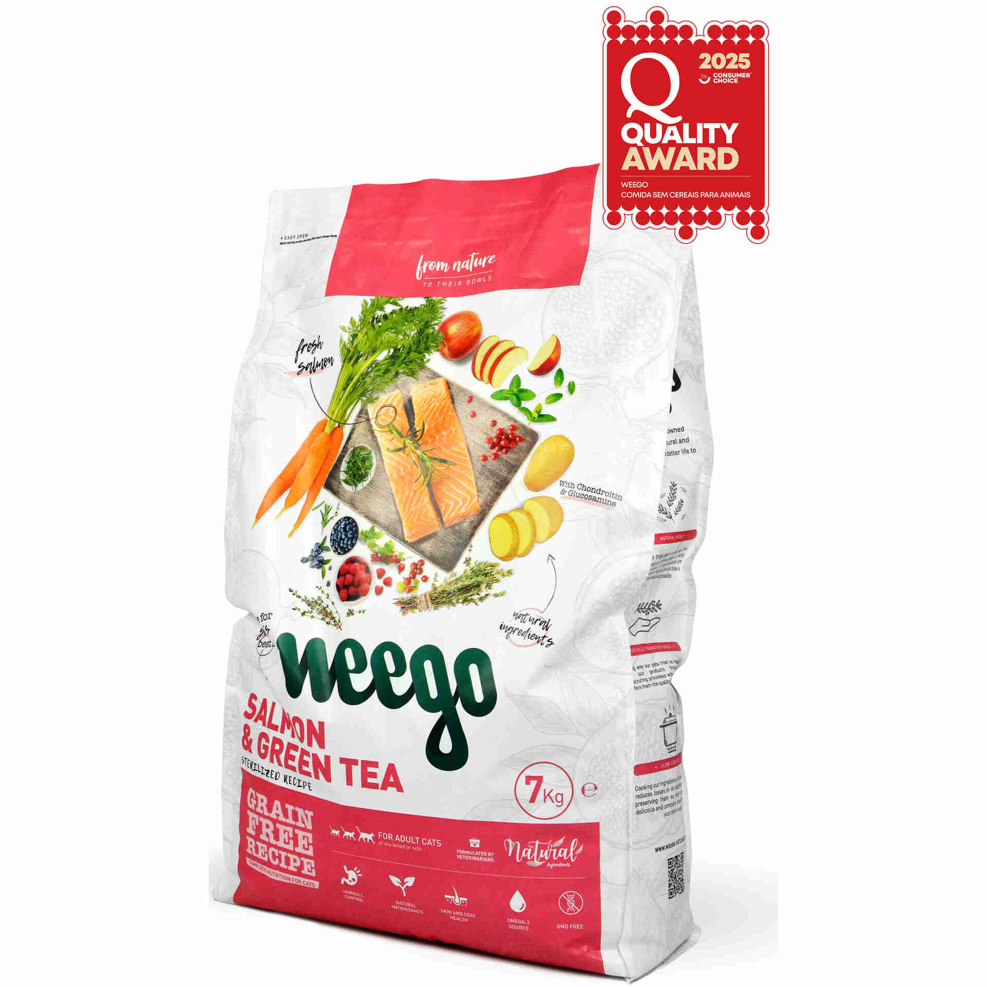 Ração para Gato Adulto Esterilizado Salmão e Chá Verde