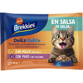 Comida H&uacute;mida para Gato Adulto Frango e Peru em Molho