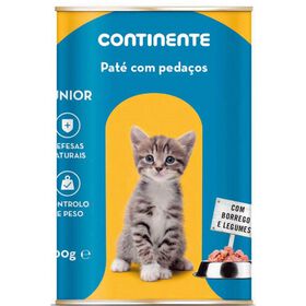 Comida Húmida para Gato Júnior Patê Pedaços Borrego e Legumes Lata Comida Húmida para Gato Júnior Patê Pedaços Borrego e Legumes Lata