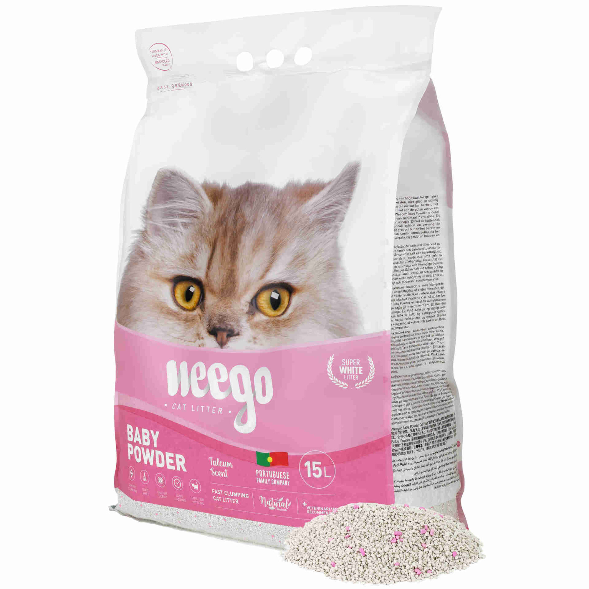 Areia Aglomerante Bentonite Natural Baby Powder