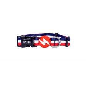 Coleira para Cão Stripes3 Vermelho e Azul Coleira para Cão Stripes3 Vermelho e Azul