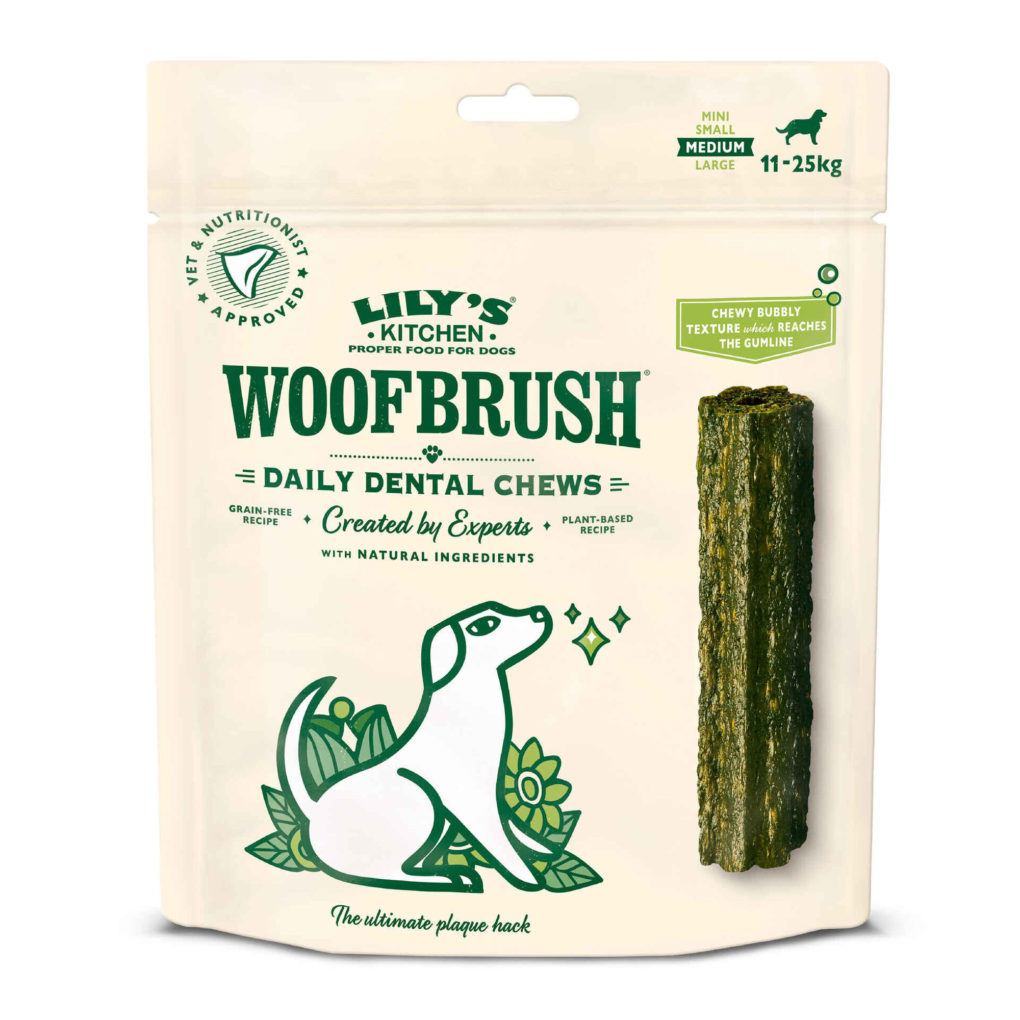 Snack para Cão Adulto Médio Woofbrush Dental Chew