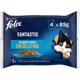 Comida Húmida para Gato Fantastic Seleção Peixes em Gelatina Comida Húmida para Gato Fantastic Seleção Peixes em Gelatina