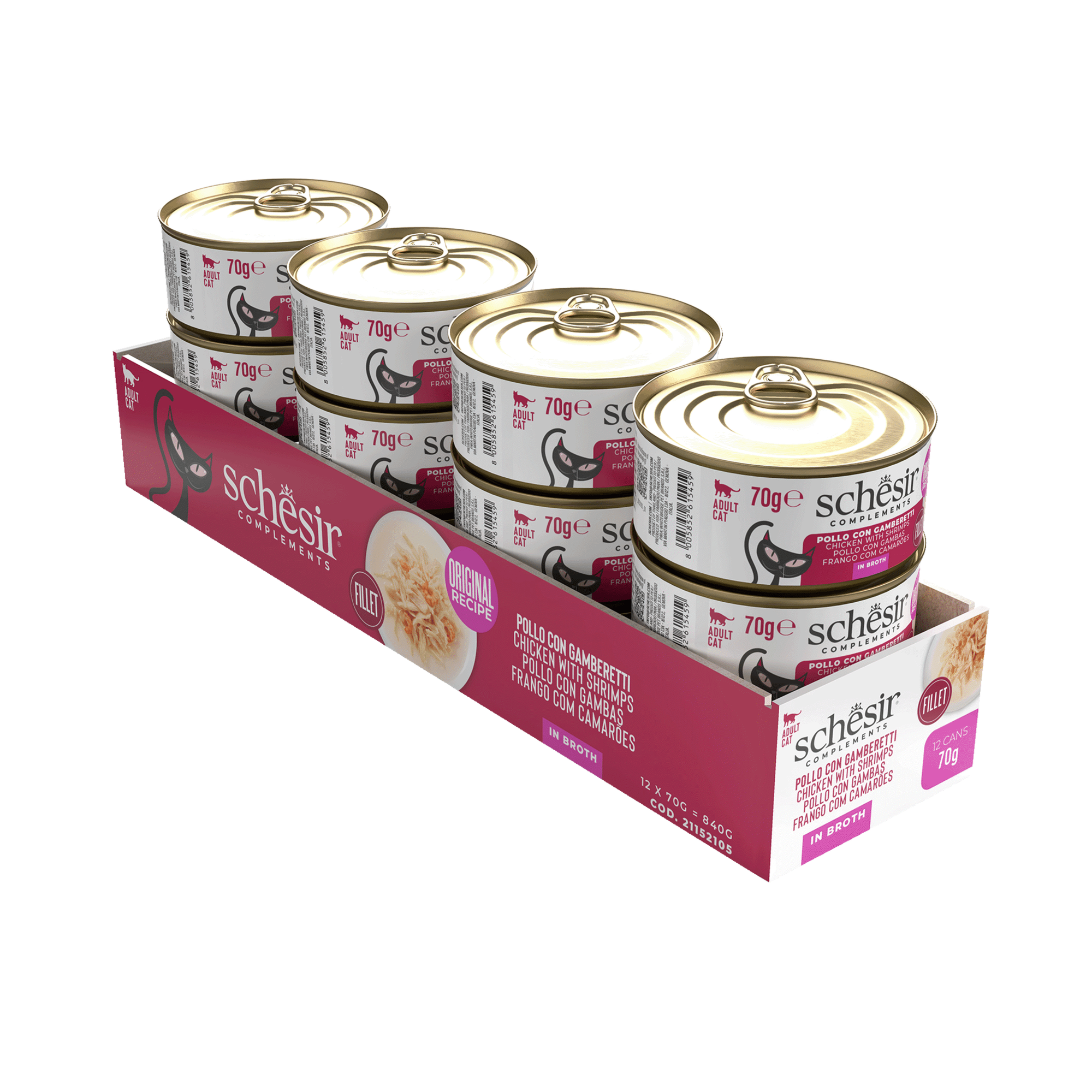 Comida Húmida para Gato Frango e Gambas Lata