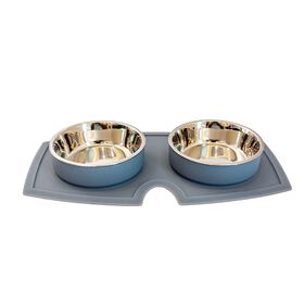 Comedouro Duplo Antiderrapante com Ventosa