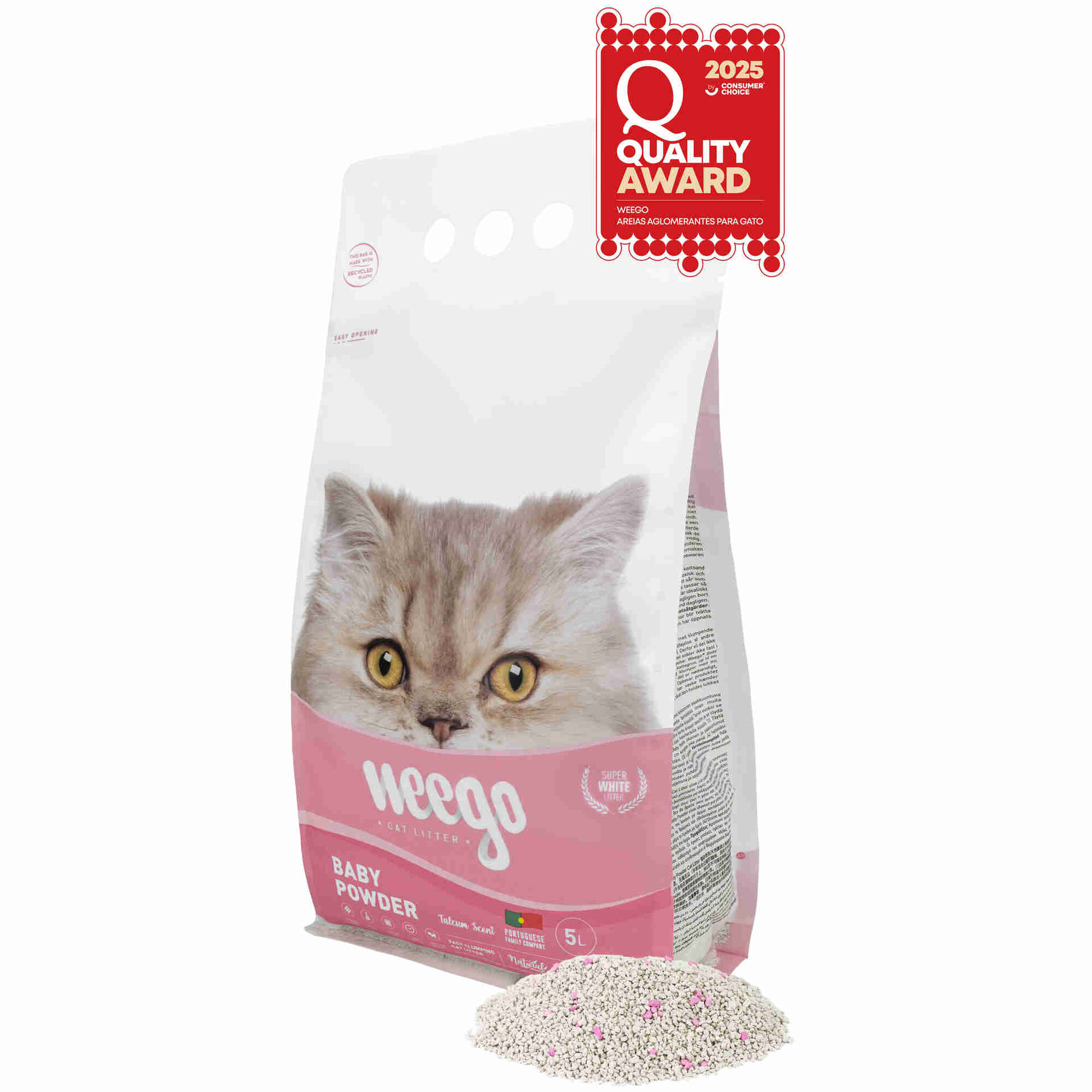 Areia Aglomerante Bentonite Natural Baby Powder