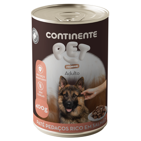 Comida H&uacute;mida para C&atilde;o Adulto Sem Cereais Pat&eacute; Salm&atilde;o Continente Pet Premium