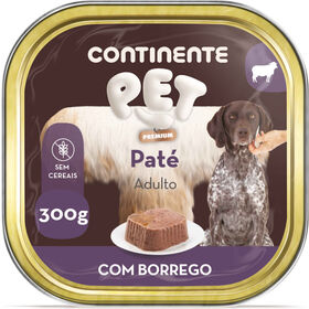 Comida H&uacute;mida para C&atilde;o Adulto Pat&eacute; Borrego Continente Pet