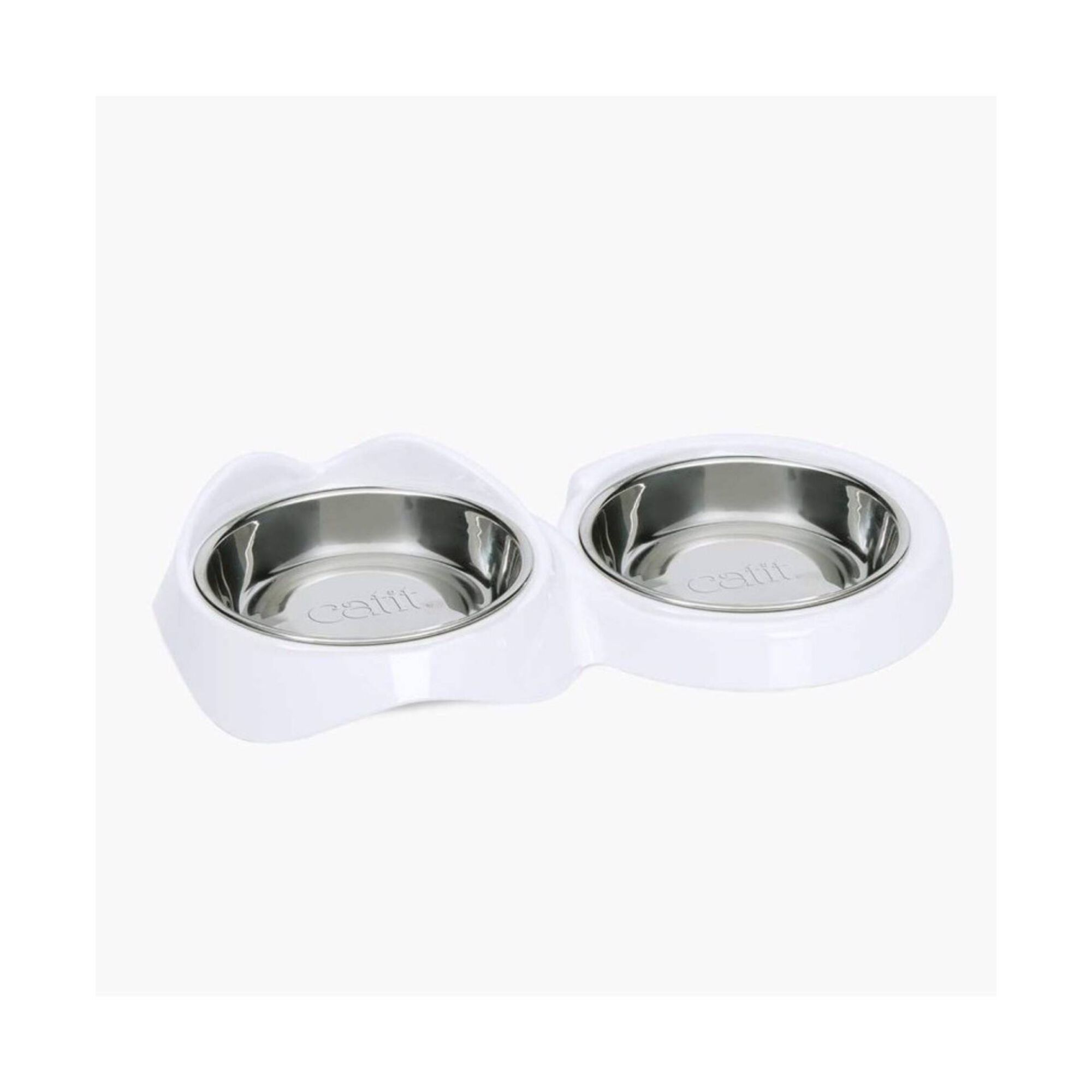 Comedouro para Gato Pixi Duplo Branco
