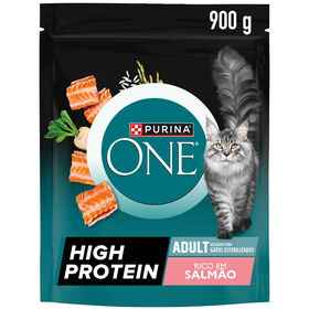 Ra&ccedil;&atilde;o para Gato Adulto High Protein Salm&atilde;o Purina One, , hi-res