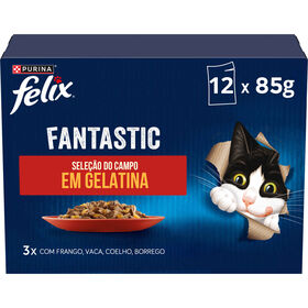 Comida Húmida para Gato Fantastic Seleção do Campo em Gelatina Comida Húmida para Gato Fantastic Seleção do Campo em Gelatina