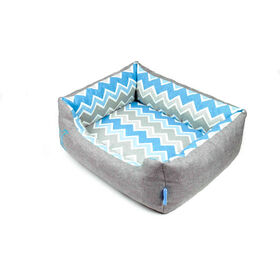 Sofá Spring Chevron Nuovo Cinza e Azul