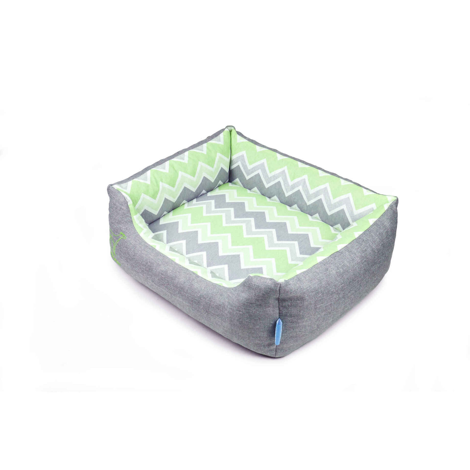 Sofá Spring Chevron Nuovo Cinza e Verde